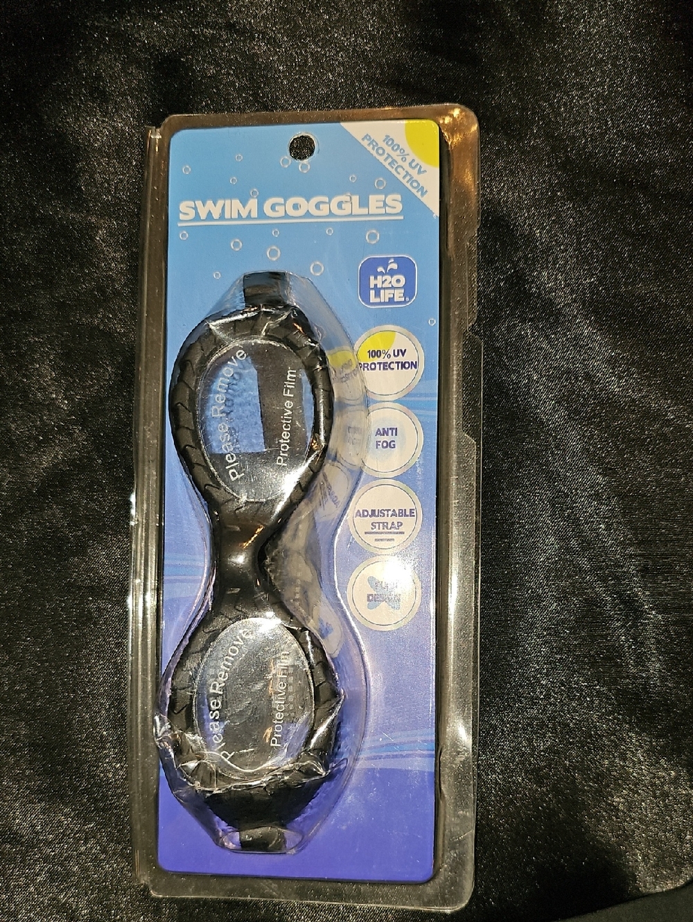 Black Swim Goggles with UV Protection